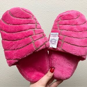 Pink Plush Slippers Concha Mexican Pan Dulce Fun